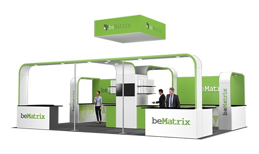 Kiosque d'exposition sur mesure beMatrix.